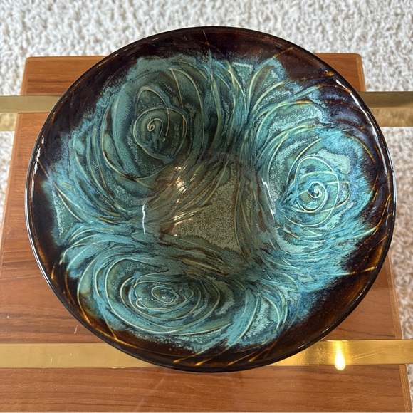 Louis Brud Handcrafted Pottery Bowl Art Pottery Vintage Blue - Picture 8 of 13